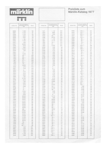 Tiedosto:UVP Maerklin 1977 DM Preisliste.pdf